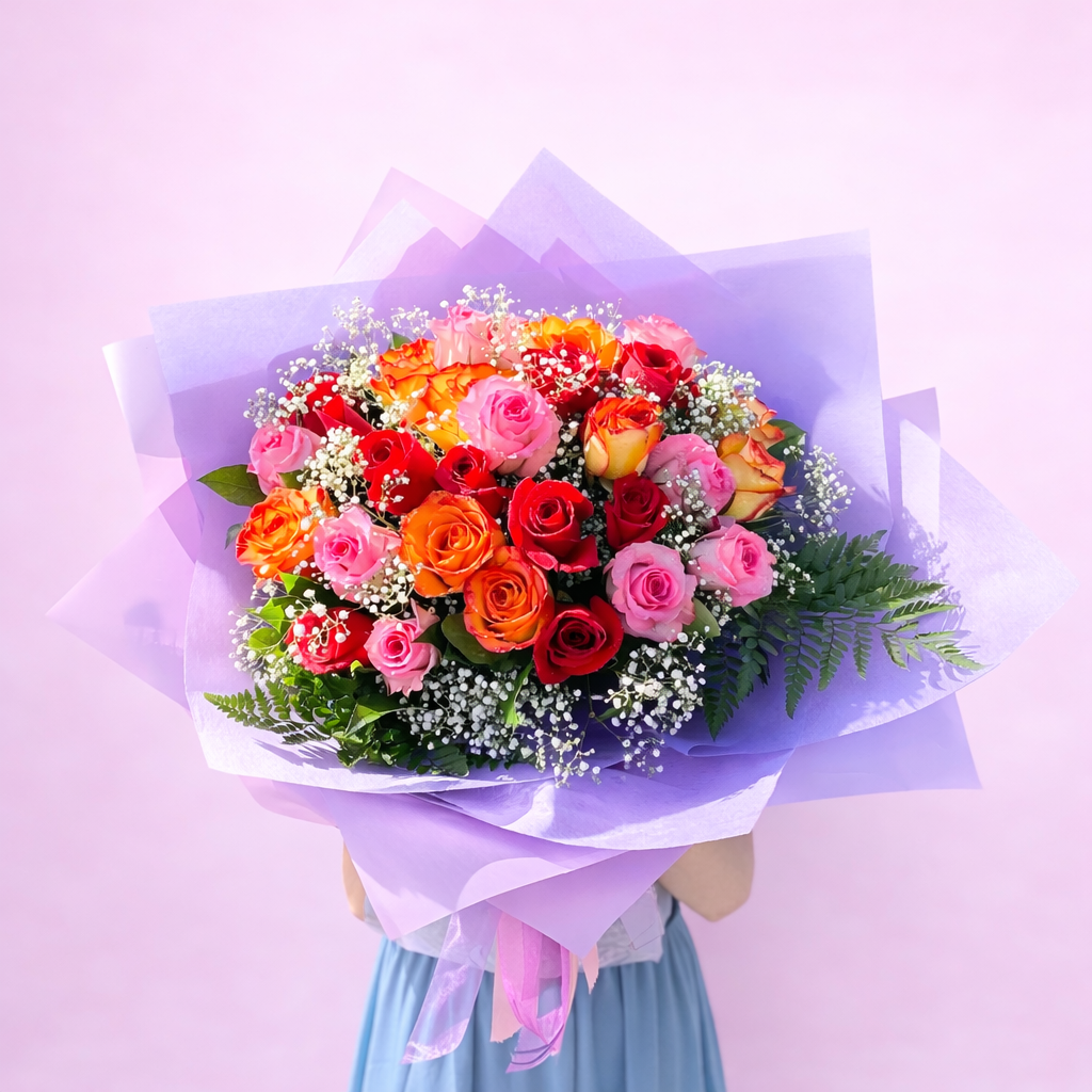 Valentine's Mix Colour Rose Bouquet