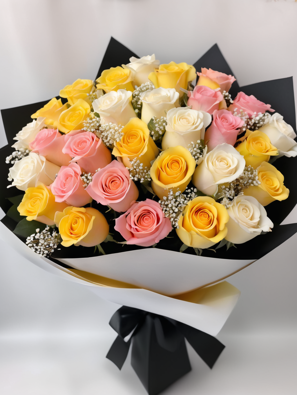 Valentine's Mix Colour Rose Bouquet